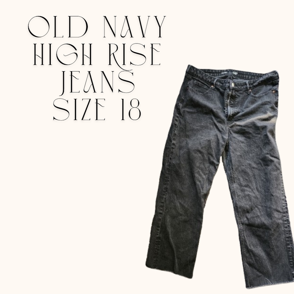 Old Navy Black Distressed Hem Jeans – Size 18